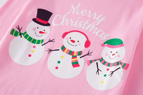 Vista 4 de Akyzic Pijamas de Navidad para niños, 100% algodón, de manga larga, juego de pijamas a juego para niños y niñas, pijamas de Navidad para niños