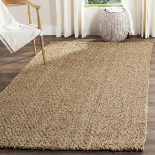 Vista 8 de Safavieh NF181A tapete de yute natural tejido a mano, de la colección de fibra natural (5 x 8 pies), Yute, Natural / Natural
