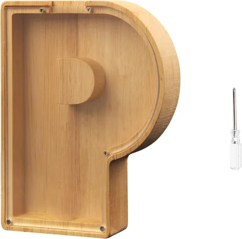 Vista 13 de TAONE Alcancía personalizada para niños, con grabado láser y letras de madera personalizadas
