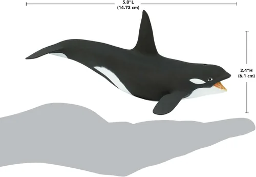 Vista 3 de Safari Ltd. Figura de ballena asesina (Orca) – Figura detallada de modelo de plástico de 7 pulgadas – Divertido juguete educativo para niños, niñas