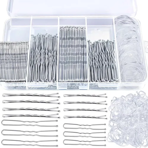 Vista 8 de Teenitor 300 horquillas para el cabello, color negro, 100 alfileres negros de 2 pulgadas, 2.75 pulgadas, 100 horquillas para el cabello para mujeres