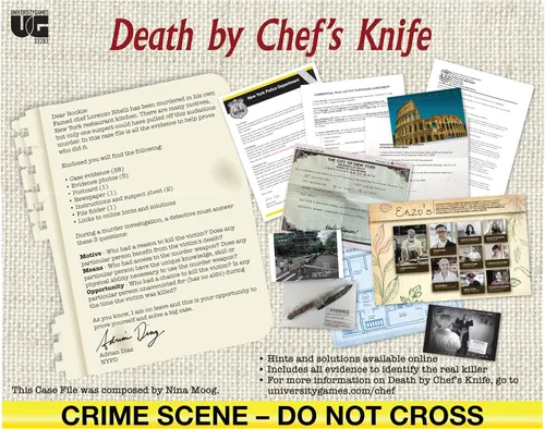 Vista 3 de Death by Chef's Knife Case Files Juego de detectives con evidencia, a