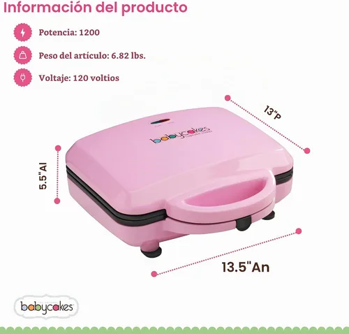 Vista 6 de Babycakes Máquina para Hacer 12 Cupcakes de Tamaño Completo - Electrodoméstico de Cocina con Revestimiento Antiadherente y Mango con Pestillo