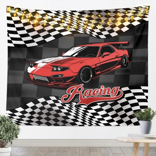 Vista 5 de Manfei Tapiz de pared de aviones para niños, diseño de bandera estadounidense, decoración de habitación de niños, niñas y adultos, decoración