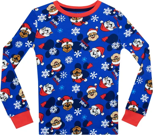 Vista 2 de Paw Patrol Pijama de Navidad para niños, Azul, Rojo