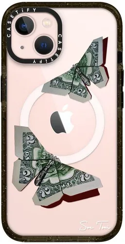 Vista 64 de CASETiFY Funda Impact para iPhone 13 [Protección contra caídas de grado militar 4X de 8.2 pies/Compatible con Magsafe] - #1 Mom - Transparente