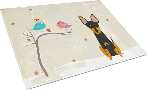 Vista 66 de Caroline's Treasures BB2513LCB - Tabla de cortar de vidrio con texto en inglés "Christmas Presents between Friends" Airedale Terrier - Tabla