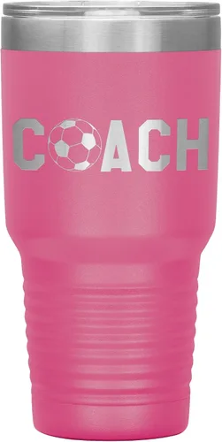 Vista 16 de Vaso de entrenador de fútbol, regalo de entrenador de fútbol, 30 onzas, con aislamiento, grabado de acero inoxidable, color negro
