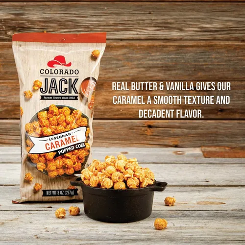 Vista 3 de Palomitas de maíz gourmet Colorado Jack: Mantequilla real y vainilla, cultivadas por agricultores, delicioso aperitivo, regalo sabroso - Sin jarabe
