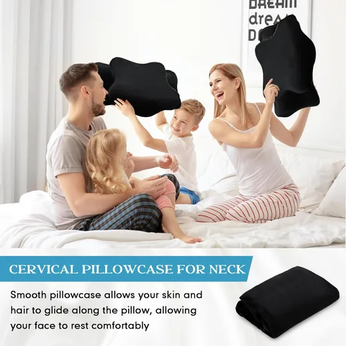 Vista 6 de Hahafelt Funda de Almohada de Terciopelo Cristal Cervical para Cuello (Solo Funda de Almohada) Cubierta de Almohada Ergonómica Cubierta de Almohada