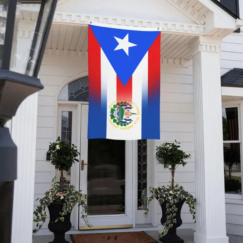 Vista 7 de Civilos Bandera de Puerto Rico y El Salvador de 3 x 5 pies de nylon para exteriores/interiores con ojales de latón