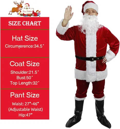 Vista 4 de Disfraz de Papá Noel de Navidad disfraz de Papá Noel de peluche trajes de Papá Noel