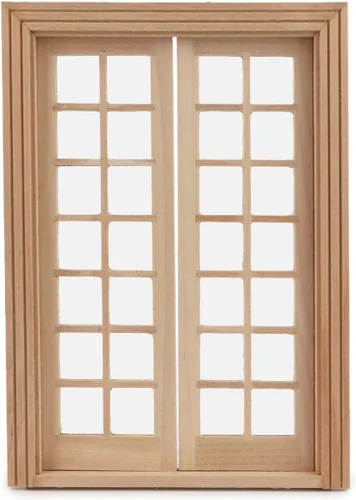 Vista 5 de Accesorios para casa de muñecas Ventanas en miniatura 1: Marco de ventana de muebles a escala de 12 modelos, 28 paneles, decoración de casa de Madera