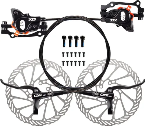 Vista 7 de Chooee Freno de disco hidráulico para bicicleta de montaña, freno de disco hidráulico MTB, freno hidráulico delantero derecho de 31.496 in, negro