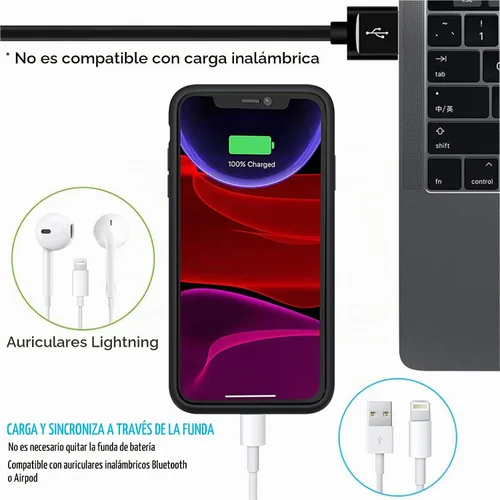 Vista 6 de Funda de batería para iPhone 11, funda de carga portátil recargable de 7000 mAh mejorada compatible con iPhone 11 (6.1 pulgadas) con cargador