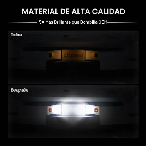 Vista 7 de litzland Conjunto de lámpara de luz LED para placa de matrícula compatible con Nissan Navara D40 Frontier 2007-2015 Armada 2008-2016 Lámparas LED