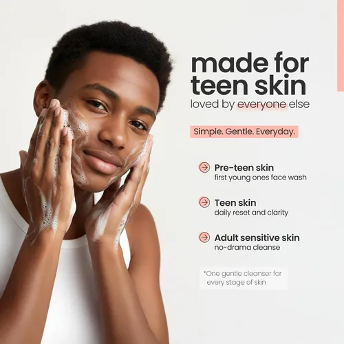 Vista 6 de Natural Outcome Teen Skin - Lavado facial ultra suave para niños, 5 onzas