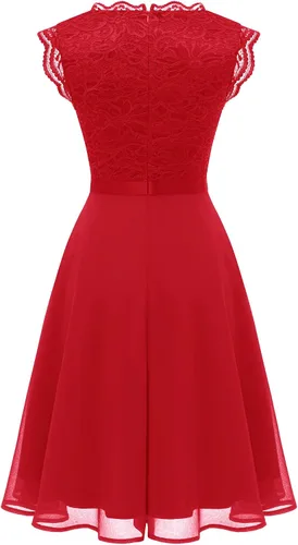 Vista 82 de Dressystar - Vestido de dama de honor, sin mangas, con cuello en V, para fiesta de boda