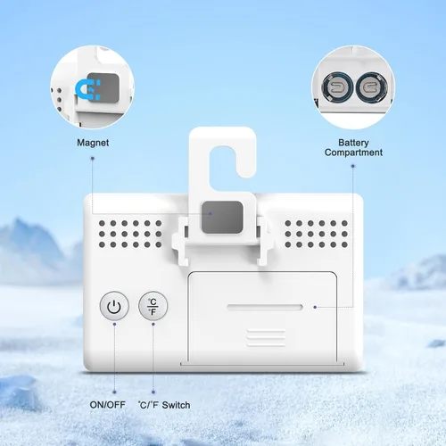 Vista 5 de Termómetro de refrigerador y congelador, termómetro digital para refrigerador, pantalla LCD, termómetro de temperatura para refrigerador
