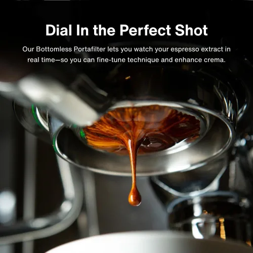 Vista 3 de Crema Productos de Café 54mm Portafiltro Desnudo Sin Fondo Compatible con Máquinas Breville de 54mm Incluye Cesta de Filtro de Doble Disparo