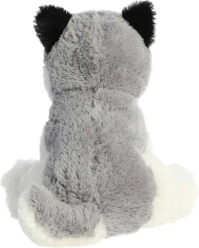 Vista 4 de Aurora® Peluche de husky de peluche, comodidad acogedora, acurrucarse sin fin, color gris, 14 pulgadas