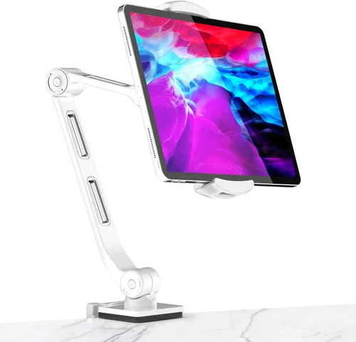 Vista 10 de suptek Soporte de escritorio de aleación de aluminio para teléfono celular, soporte para tableta de 360° y soportes ajustables para iPad, iPhone