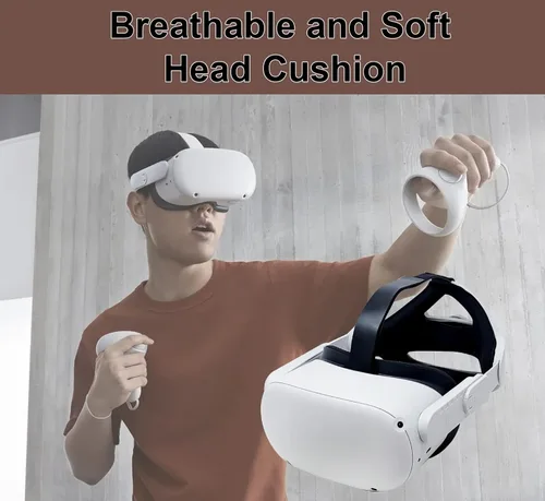 Vista 2 de TNE Diadema para auriculares Oculus Quest 2, realidad virtual VR, accesorios de repuesto para correa de cabeza Oculus Quest 2 Elite que reducen
