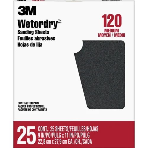Vista 4 de 3M Pro-Pak Hojas de lijado Wetordry de 9 pulg. x 11 in., Grano 200A, 25 hojas