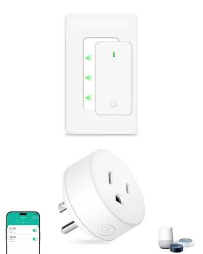 Vista 57 de NineLeaf - Enchufe de salida de control remoto, interruptor de luz de encendido y apagado inalámbrico desmontable 500FT Light Plug Decorator
