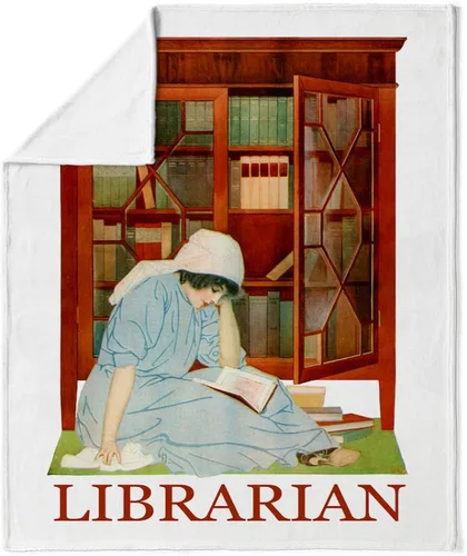 Vista 3 de CafePress Librarian by Coles Phillips - Manta de forro polar súper suave, 60 x 50 pulgadas