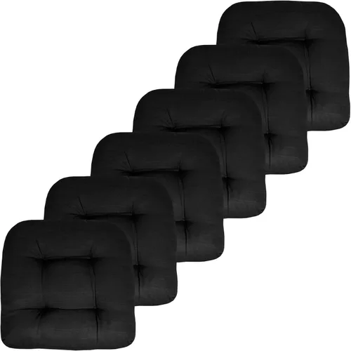 Vista 57 de Sweet Home Collection - Cojines para silla de patio y exterior, almohadillas prémium con relleno grueso y cómodo de fibra, mechones, 19 x 19 Negro