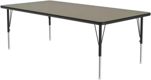 Vista 95 de Correll - Mesa rectangular de actividades para el aula de 24 x 36 pulgadas, altura ajustable (19-29 pulgadas), parte superior de nogal colonial