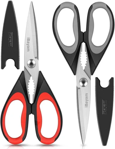 Vista 20 de iBayam Tijeras de cocina multiusos resistentes, funda protectora (paquete de 2)