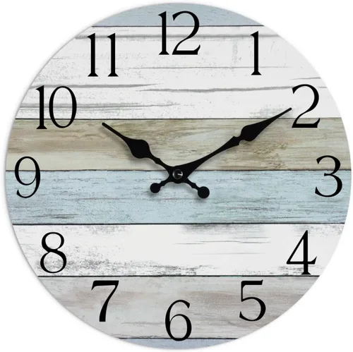 Vista 21 de Reloj de pared de 8 pulgadas, reloj analógico silencioso con pilas A-azul Blanco Marrón