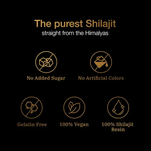 Vista 5 de Be Bodywise Gomitas Puras de Shilajit del Himalaya en Oro Sin Azúcar Añadido Ashwagandha, Gokshura Ácido Fúlvico y 85+ Minerales Traza