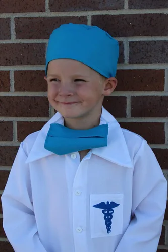 Vista 5 de Disfraz de médico azul para niños Ropa quirúrgica para niños, abrigo de médico para niños, disfraz de médico, vestido de médico, abrigo de médico