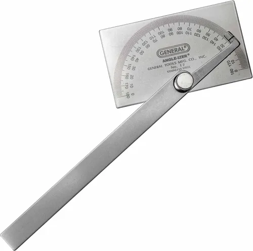 Vista 3 de General Tools, Mfg 17, transportador con ángulos de acero, ajustable, de 6 pulgadas.