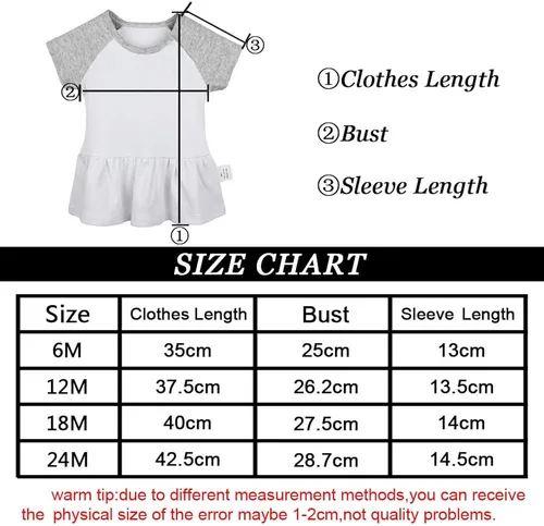 Vista 3 de iDzn Pack of 2, Lucky Charm & Born Again 2 Funny Print Dresses, Newborn Infant Baby Girls Princess Dress, Cute Ruffle