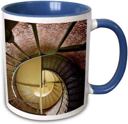 Vista 10 de 3dRose Oregon, Cape Blanco. Lighthouse spiral staircase - US38 BJA0699 - Jaynes Gallery 11oz Two-Tone Black Mug