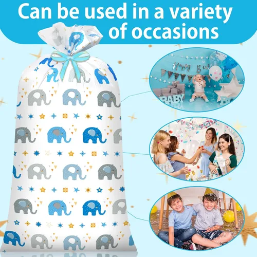 Vista 5 de DecorWoo - 4 bolsas de regalo jumbo de 48 pulgadas para baby shower, bolsas de regalo gigantes para regalos enormes, bolsas de envoltura de gran