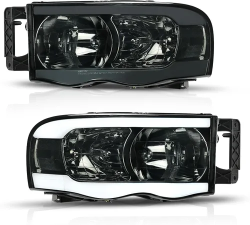 Vista 10 de DWVO Conjunto de faros LED DRL compatible con Dodge Ram 1500 1994-2001/Dodge Ram 2500 3500 94-02 de repuesto, carcasa negra Carcasa negra con Drl