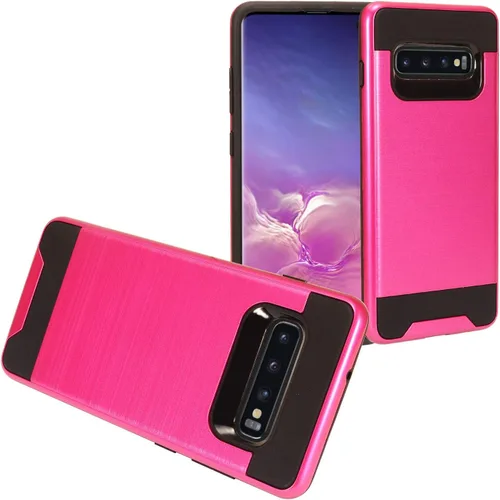 Vista 11 de Compatible con Samsung Galaxy S10+, S10 Plus (6.4") SM-G975 - Funda híbrida cepillada con ranura para tarjeta de crédito - CS2 oro rosa