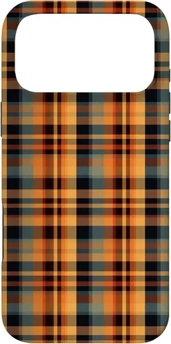 Vista 22 de Plaid Orange Brown Fall Harvest Muted Colors Print Pattern Case for iPhone 17