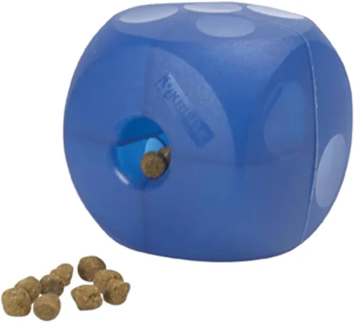 Vista 2 de Kruuse Buster Soft Cube – Mini Blue – Juguete dispensador de golosinas interactivo silencioso para perros pequeños – Alimentador de rompecabezas Azul