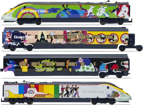 Vista 3 de Hornby R1253T - Juego de tren eléctrico R1253T The Beatles Yellow Submarine - Juego de iniciación de tren de calibre OO, trenes vintage
