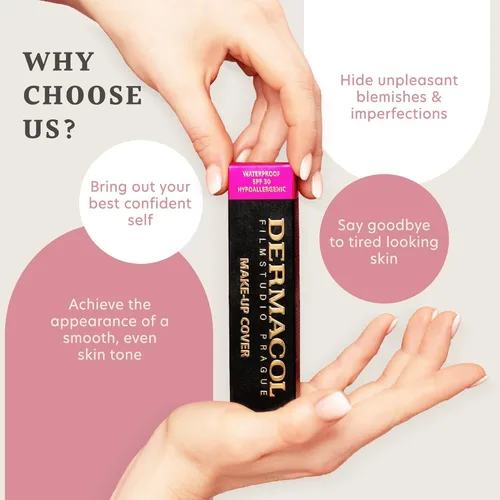 Vista 8 de Dermacol - Base de maquillaje líquida de cobertura completa mini 13g, base líquida mate con SPF 30, base resistente al agua para piel grasa, acné