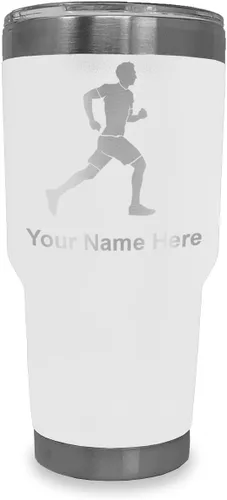 Vista 14 de LaserGram Personalized 20oz Tumbler, Running Man (Black)