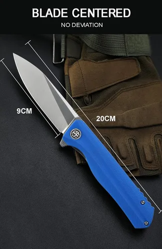 Vista 6 de Petrified fish Mango G10 Hoja de acero D2 2CR13 rodamiento de bolas plegable cuchillo de bolsillo con tapa abatible para acampar, caza, uso diario