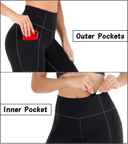 Vista 4 de Heathyoga - Pantalones deportivos de yoga con bolsillos para mujer, leggings de tiro alto para entrenamiento