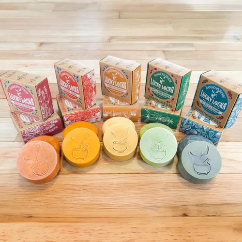 Vista 6 de Lucky Locks Citrus Sunshine Barra de champú natural Cuidado del cabello sin residuos Sin sulfatos